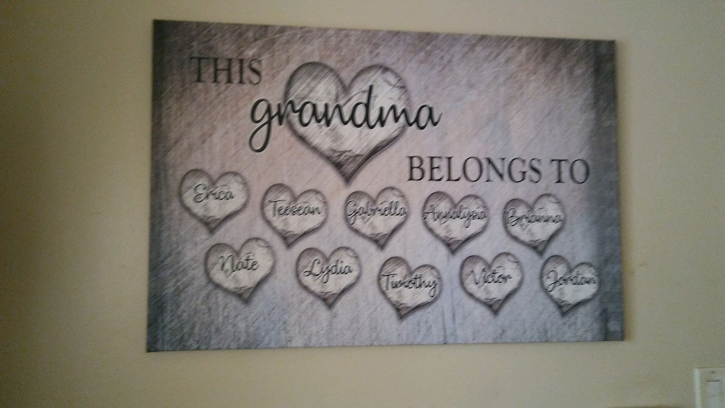Customer photo review of Personalized "This Grandma Belongs To" Premium Canvas