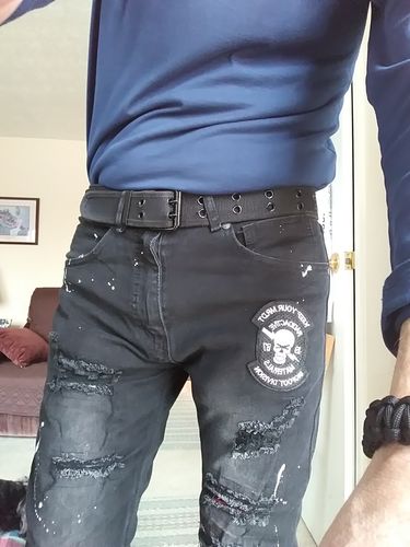 Customer photo review of Skull Patch Skinny Fit Denim Black Wash (M4838D)