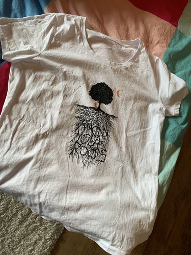 Customer photo review of KNOW YOUR ROOTS (weiss) - BIO  - Damen Premium Organic Shirt