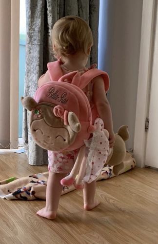 Customer photo review of Personalized Leyadoll Backpack (Pink)