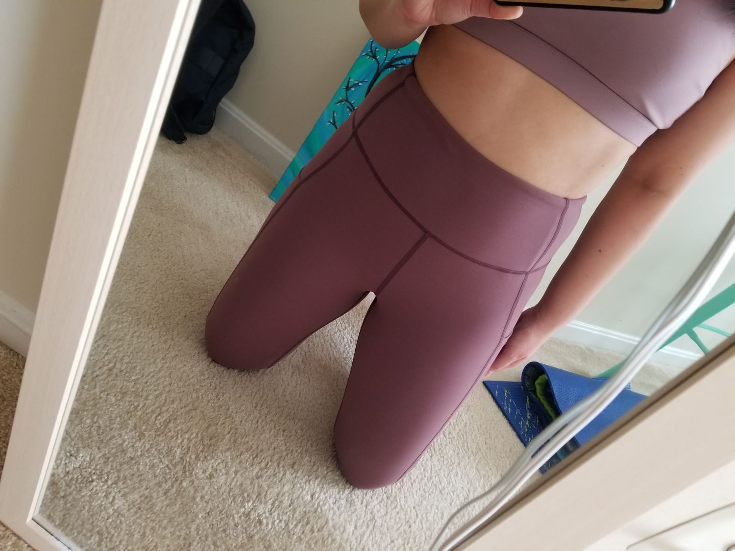 Customer photo review of Focus Exercise Pants - Muted Plum | MT LUXE