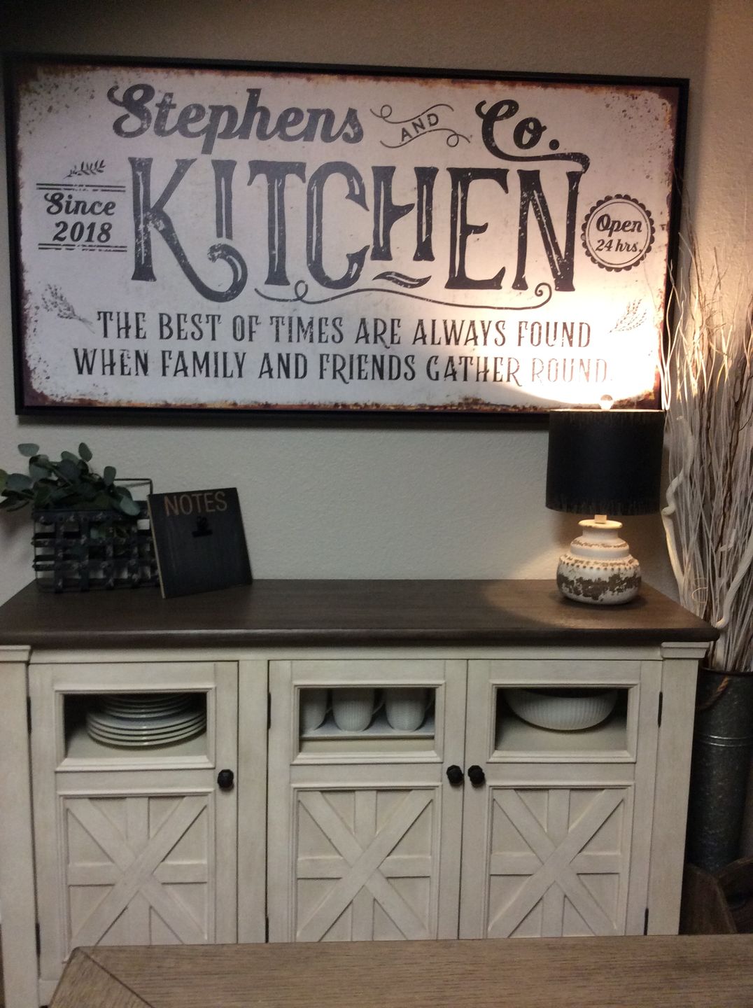 Customer photo review of Personalized-Kitchen Best of Times-Large Canvas(Not Printed on Metal)-Stretched on a Wood-Dining Room Kitchen- Housewarming or Wedding Gift