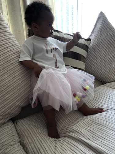 Customer photo review of Personalised Birthday Year Tee & Tutu Dress Set (MRK X)