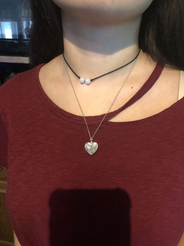 Customer photo review of Sterling Silver Angel wing Urn Necklace