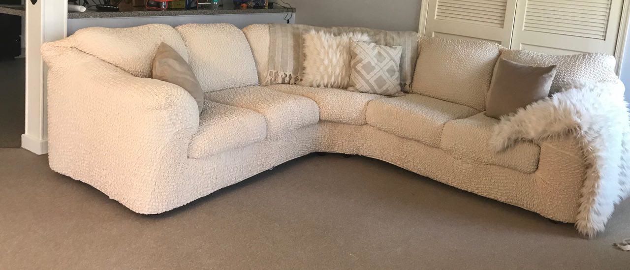 Customer photo review of Corner Sofa Cover - Beige  Microfibra