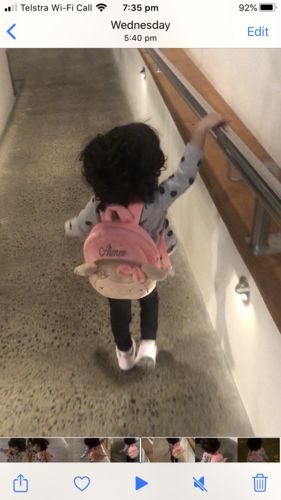 Customer photo review of Personalized Leyadoll Backpack (Pink)
