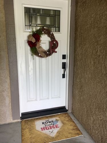 Customer photo review of Personalized Home Plate Welcome Mat