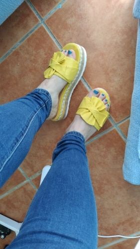 Customer photo review of Women Casual Daily Comfy Bowknot Slip On Sandals