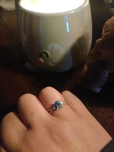 Customer photo review of Whale Candle - 925 Sterling Silver Blue Aurora Ring Collection