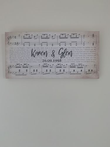 Customer photo review of Custom Couple Music Premium Canvas - Ready to Hang