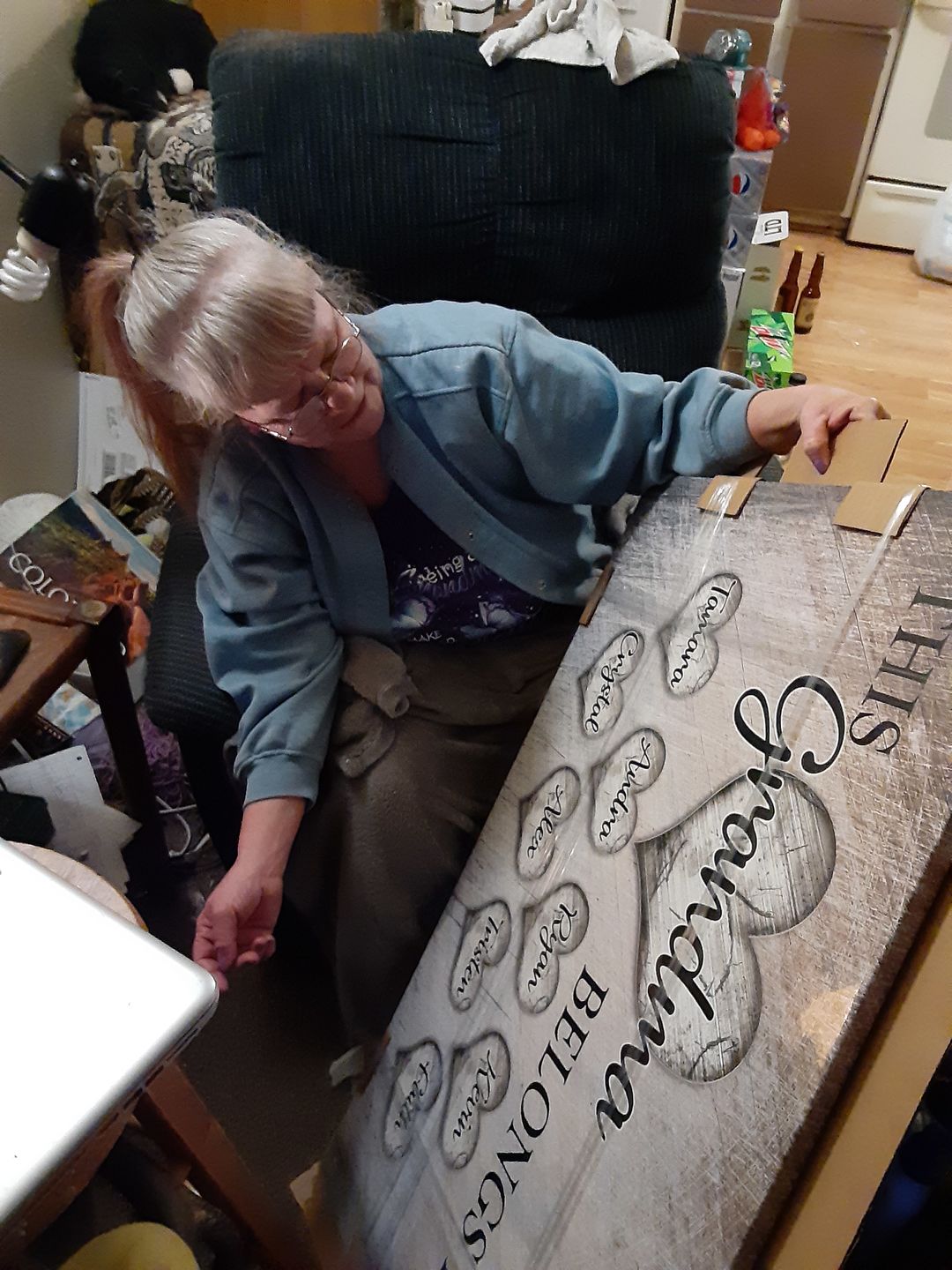 Customer photo review of Personalized "This Grandma Belongs To" Premium Canvas