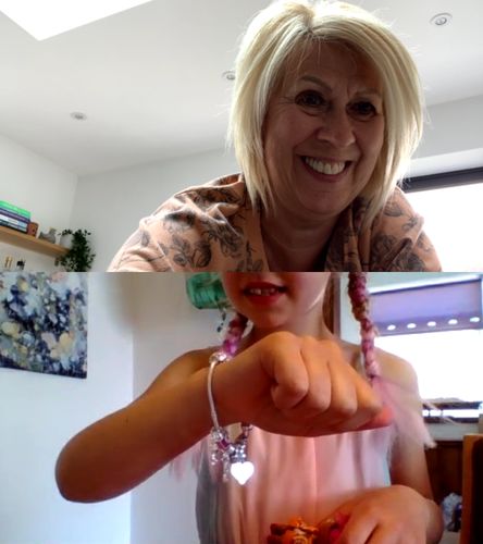 Customer photo review of Children's Granddaughter 'Purple Fairy Dream' Silver Plated Charm Bead Bracelet