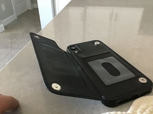 Customer photo review of Premium Genuine Leather Wallet Case for iPhone