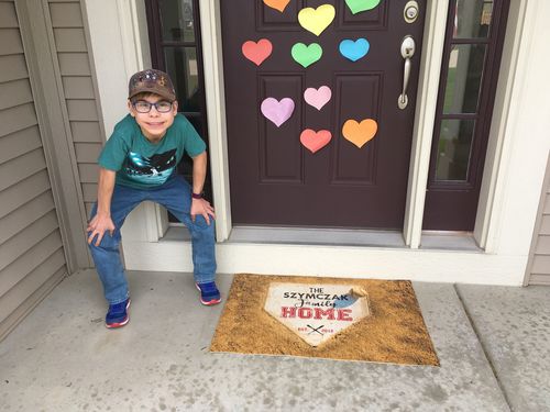 Customer photo review of Personalized Home Plate Welcome Mat