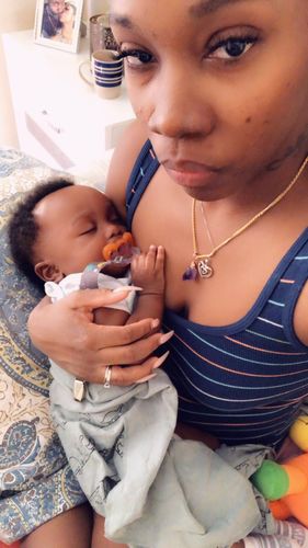 Customer photo review of Micro Quartz Necklace (Citrine/Amethyst)