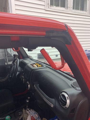 Customer photo review of Front & Rear Grab Handles - Red (07-18 Jeep Wrangler JK)