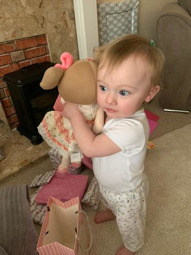 Customer photo review of Personalized Gloveleya Doll + Backpack Bundle - Pink