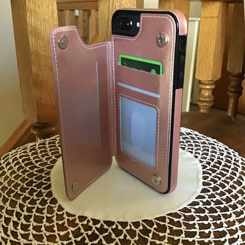 Customer photo review of Premium Genuine Leather Wallet Case for iPhone