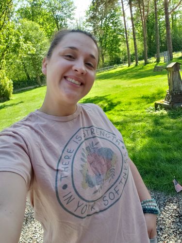 Customer photo review of There Is Strength In Your Softness -- T-Shirt