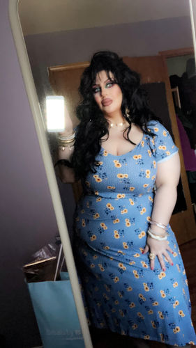 Customer photo review of Rebdolls “Special One” Floral Puff Sleeve A-Line Midi Dress