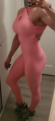 Customer photo review of GYMKARTEL® ANTI-CELLULITE AND PUSH UP JUMPSUIT - PINK