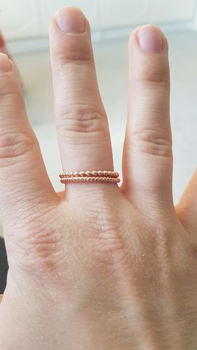 Customer photo review of Dainty Stacker Rings - Rose Gold