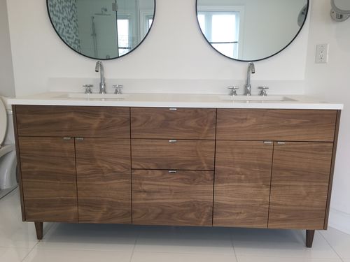Customer photo review of Austin 72" American Black Walnut Bathroom Vanity, Double Sink