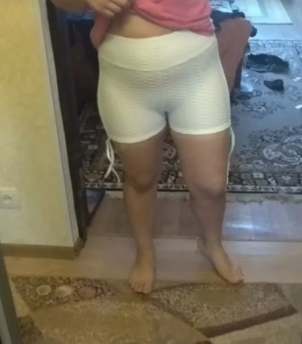Customer photo review of GYMKARTEL® ANTI-CELLULITE AND PUSH UP SHORTS - WHITE