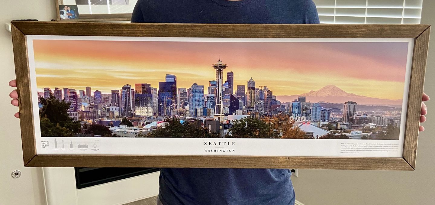 Customer photo review of Seattle Skyline Panoramic Print From Kerry Park