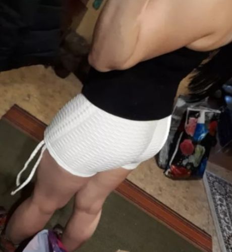 Customer photo review of GYMKARTEL® ANTI-CELLULITE AND PUSH UP SHORTS - WHITE
