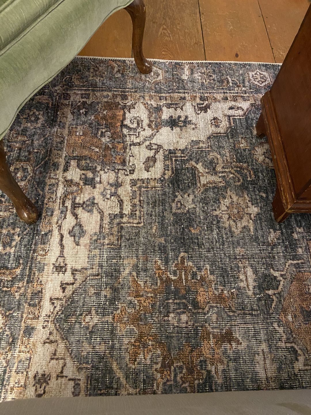 Customer photo review of The Rug Collective­™ Distressed Vintage Cezanne Rabbit Gray Inca Gold Area Rug
