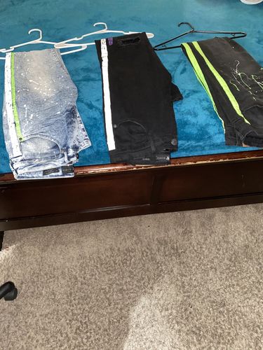 Customer photo review of Ripped & Repaired Skinny Fit Denim Jet Black (M4760T)