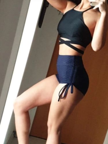 Customer photo review of GYMKARTEL® ANTI-CELLULITE AND PUSH UP SHORTS - DARK BLUE