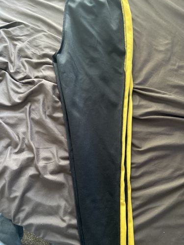 Customer photo review of Premium Side Stripe Zip Pocket Track Pants (Black - Yellow)