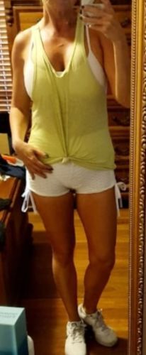 Customer photo review of GYMKARTEL® ANTI-CELLULITE AND PUSH UP SHORTS - WHITE
