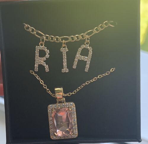 Customer photo review of Gold filled Name Necklace