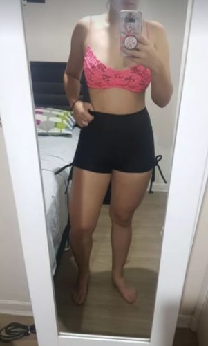 Customer photo review of GYMKARTEL® ANTI-CELLULITE AND PUSH UP SHORTS - BLACK