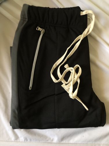 Customer photo review of Premium Side Stripe Zip Pocket Track Pants (Black - Charcoal)