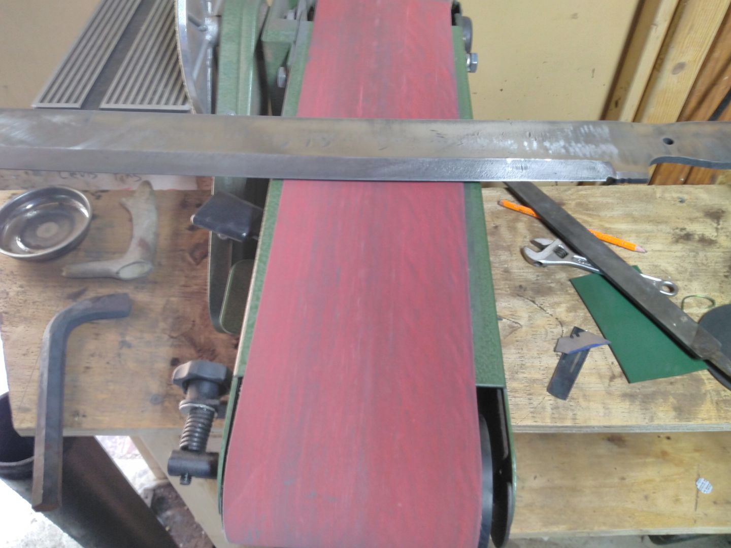 Customer photo review of 4 X 36 Inch Industrial Grade Silicon Carbide Sanding Belts, 3 Pack