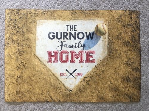 Customer photo review of Personalized Home Plate Welcome Mat