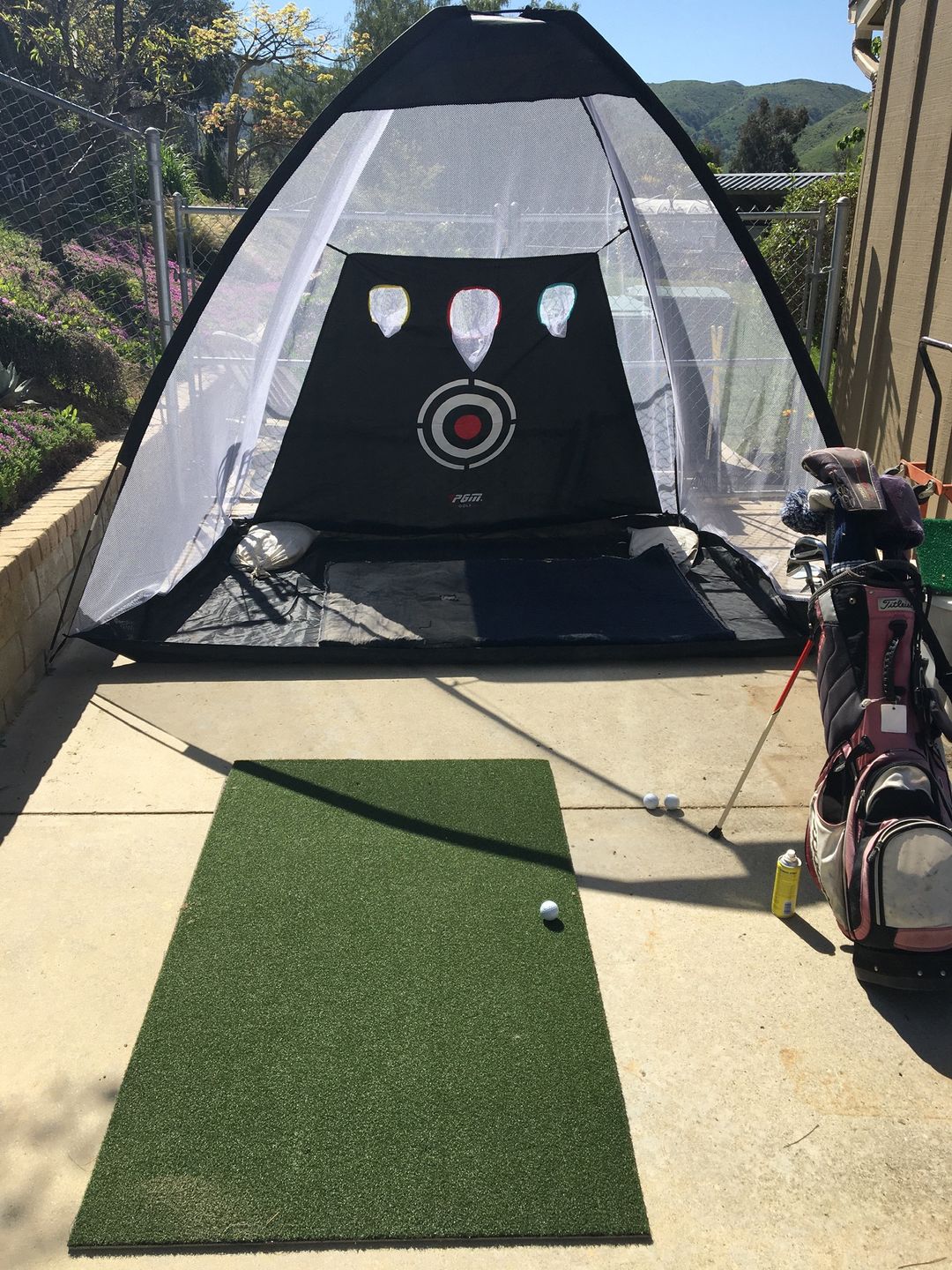 Customer photo review of FairwayHero Golf Mat | Portable Golf Hitting Practice Mat