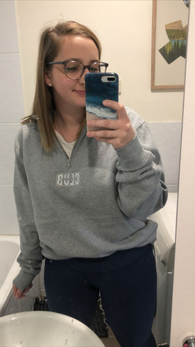 Customer photo review of Custom UNISEX 1/4 Zip Sweater