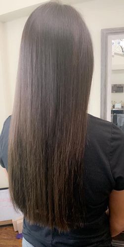 Customer photo review of Weft Brazilian 100% Human Hair Sew In Bundles Straight 100Grams Natural Black