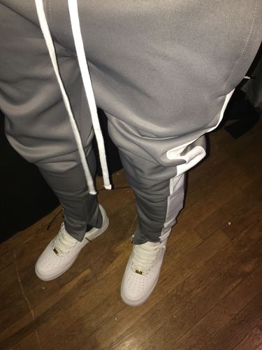 Customer photo review of Solid One Stripe Track Pants Cool Grey (100-401)
