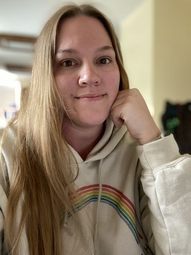 Customer photo review of You Are Enough (Rainbow) -- Hoodie