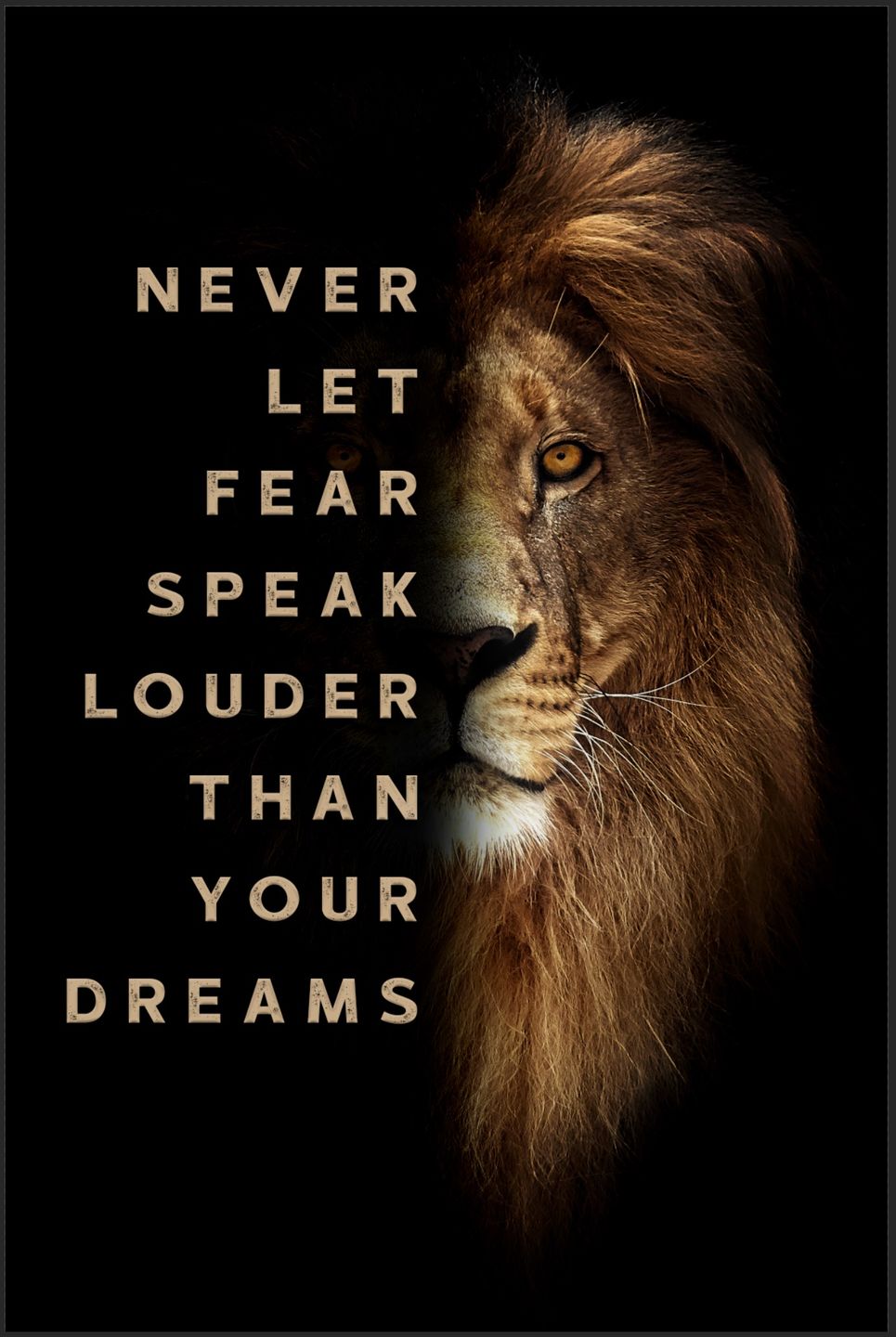 Customer photo review of LION Motivational Art Print