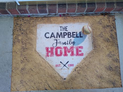 Customer photo review of Personalized Home Plate Welcome Mat