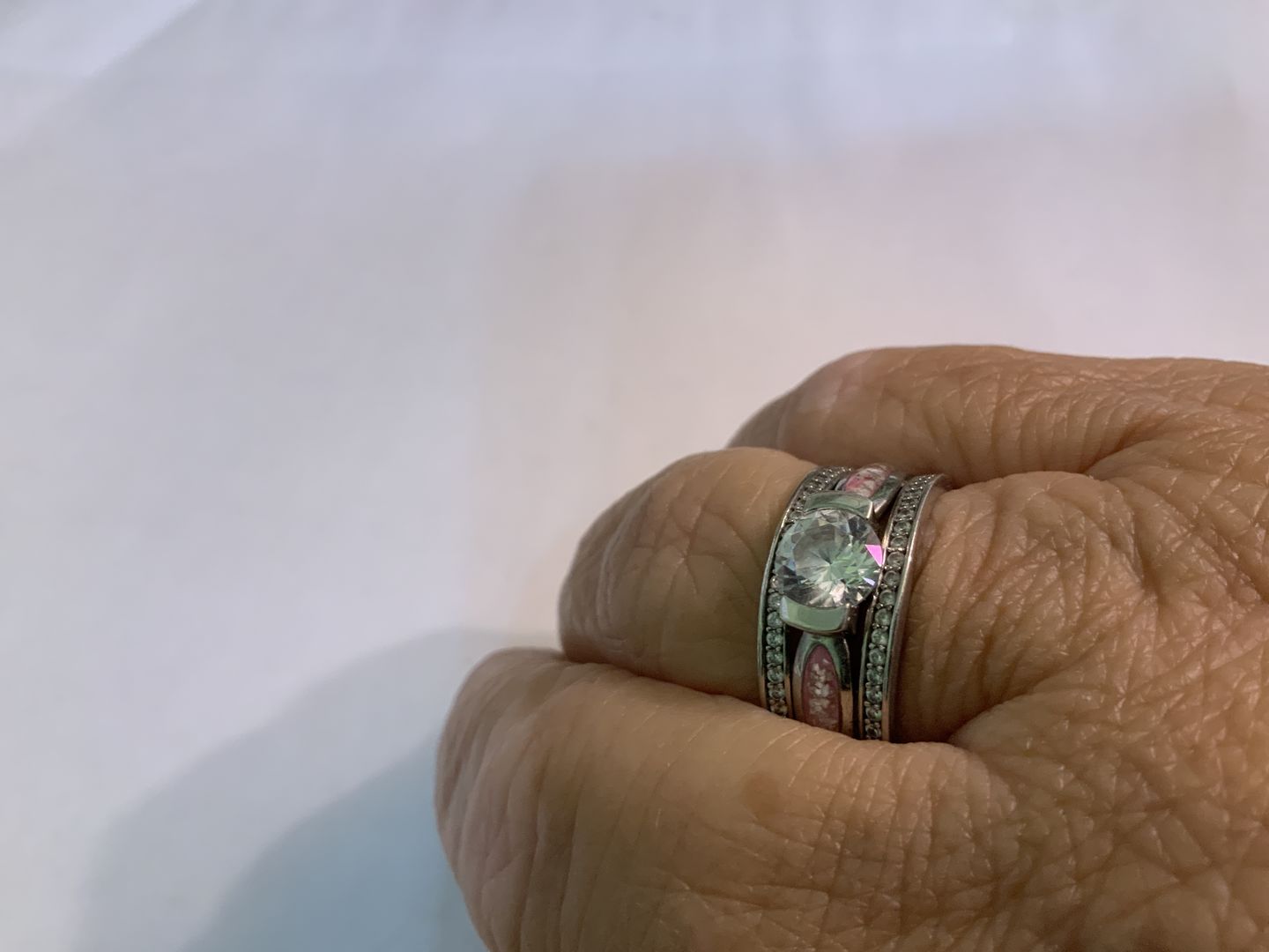 Customer photo review of Silver Ring with Gem and Cremation Ash