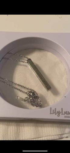 Customer photo review of Custom 3D Bar Necklace
