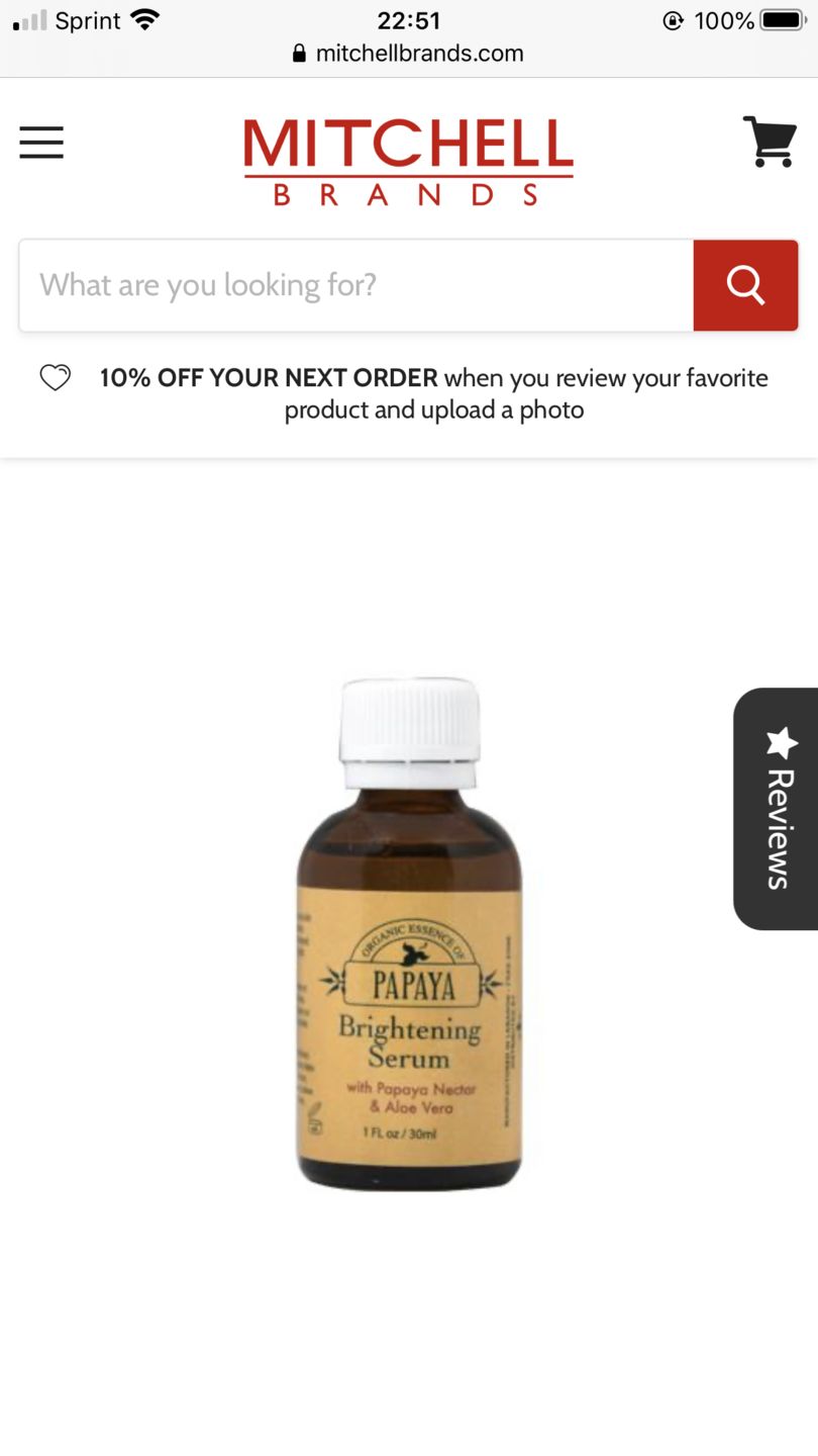 Customer photo review of Organic Extract of Papaya Brightening Serum - 30ml / 1 Fl Oz